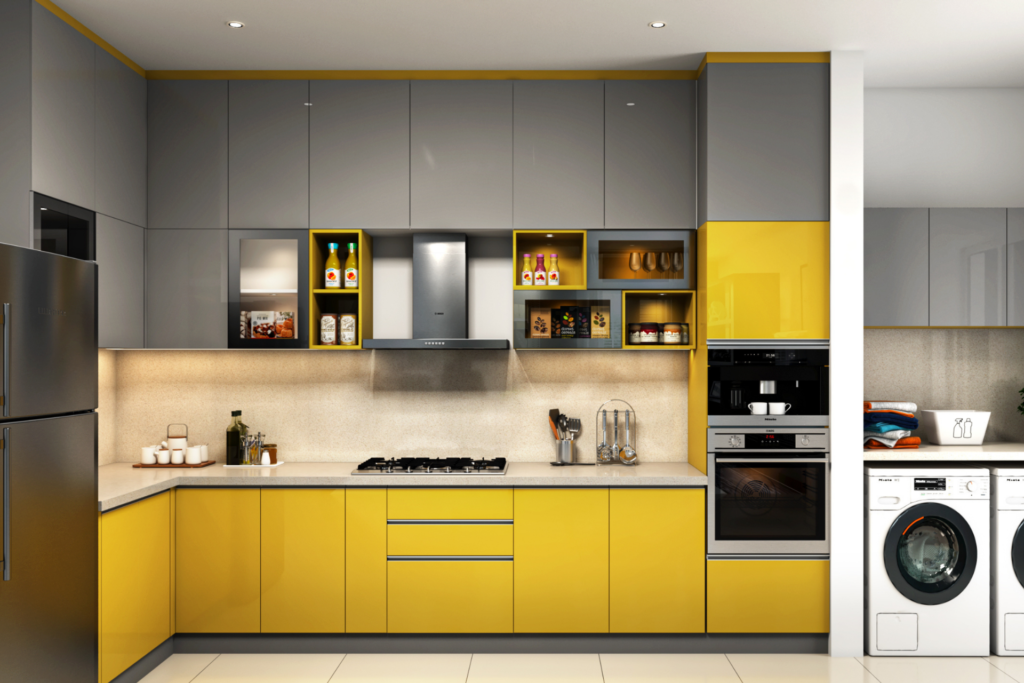Aluminum Kitchen Cabinets with 2-Tones Colors