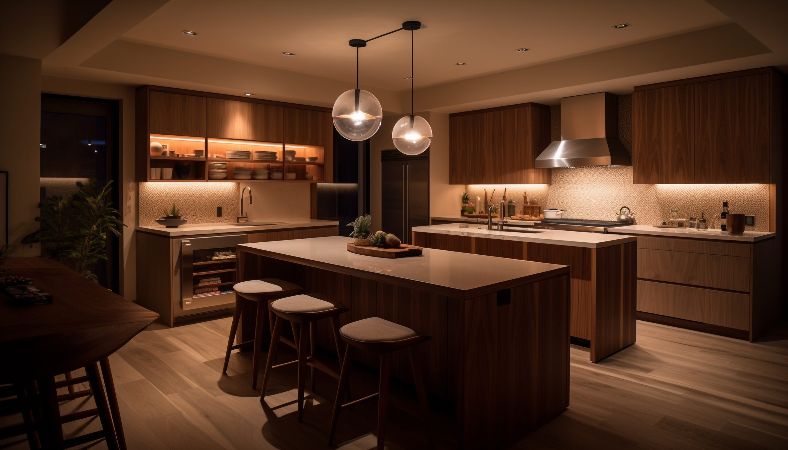 kitchen island organisation, home, space, neat