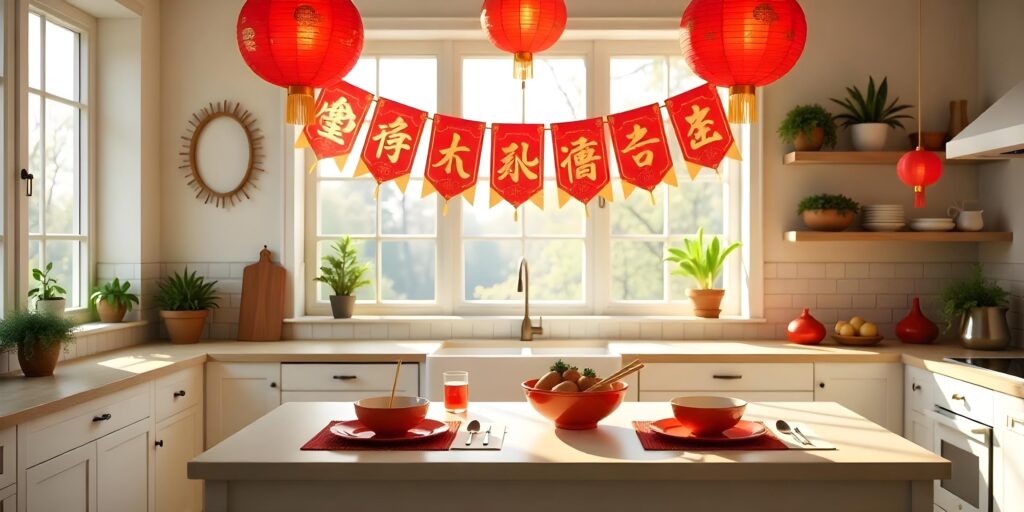 Chinese New Year Kitchen Decor, Festive Kitchen Decor, Lunar New Year Decor Elements